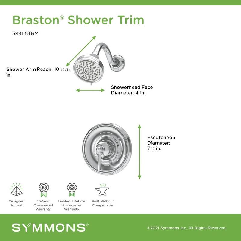 Symmons 589115TRM Braston Shower Only Trim Package with 1.5 GPM Multi