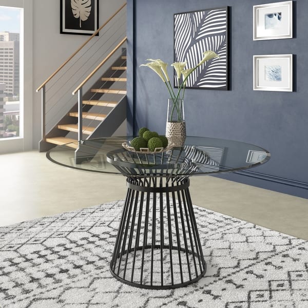 Sheeba Round Caged Metal Base Dining Table by iNSPIRE Q Modern Bed