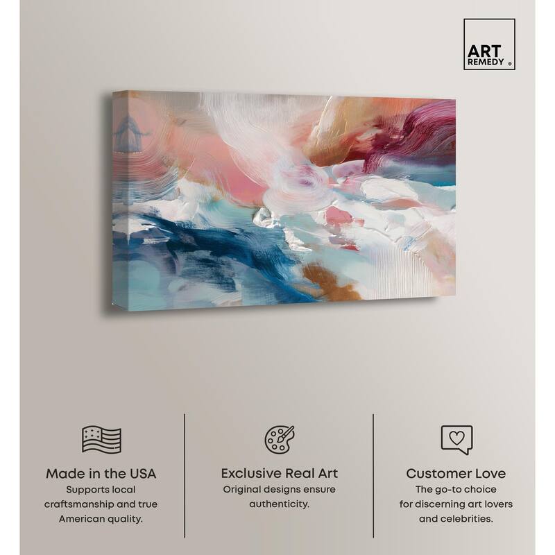 Rosy and Ocean Hues I Canvas by Art Remedy, Gallery Wrapped