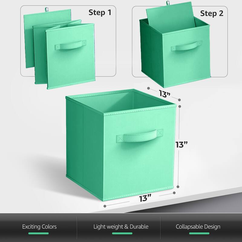 Sorbus Large Foldable Storage Bins - Fabric Cubes 8 Pack - 13"L x 13"W x 13"H