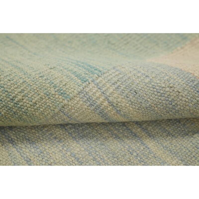 Hand Woven Oriental 100% Wool Carpet Southwestern Modern Multi-Colored Kilim Area Rug - 8' 7'' X 6' 4''