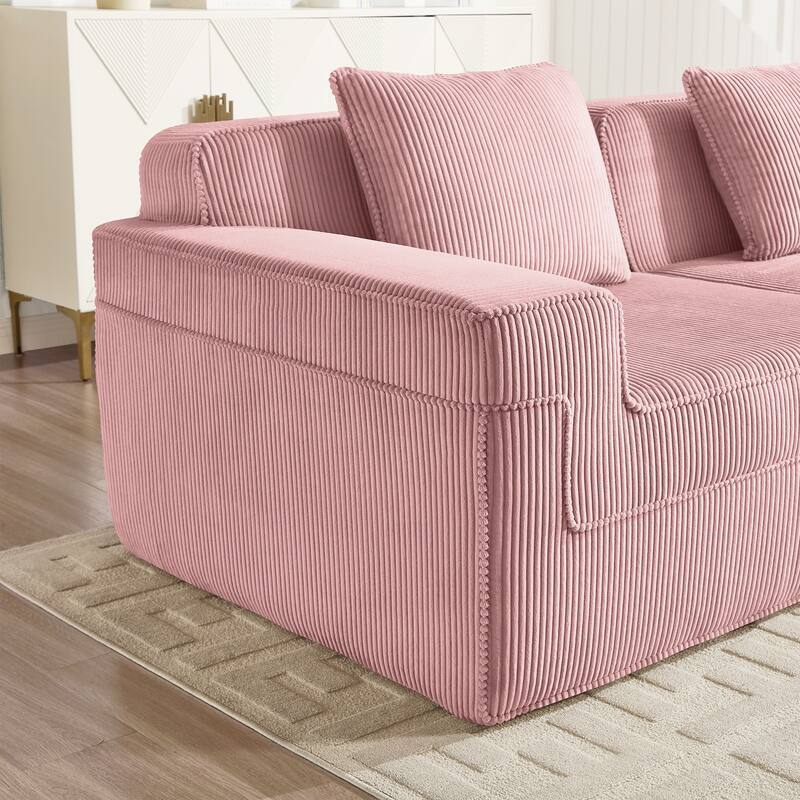Modular 2 Seat Loveseat Boneless Sofa, Cloud Sectional Couch with Deep Seat