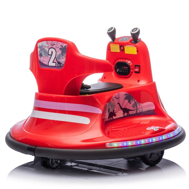 12V Kids Ride On Bumper car W/Parents control,Rotate 360 degrees,Two-handed switch for direction control For kids of 2-5