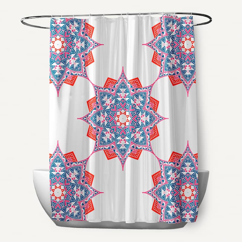 71 x 74-inch Rhapsody Geometric Print Shower Curtain - Blue