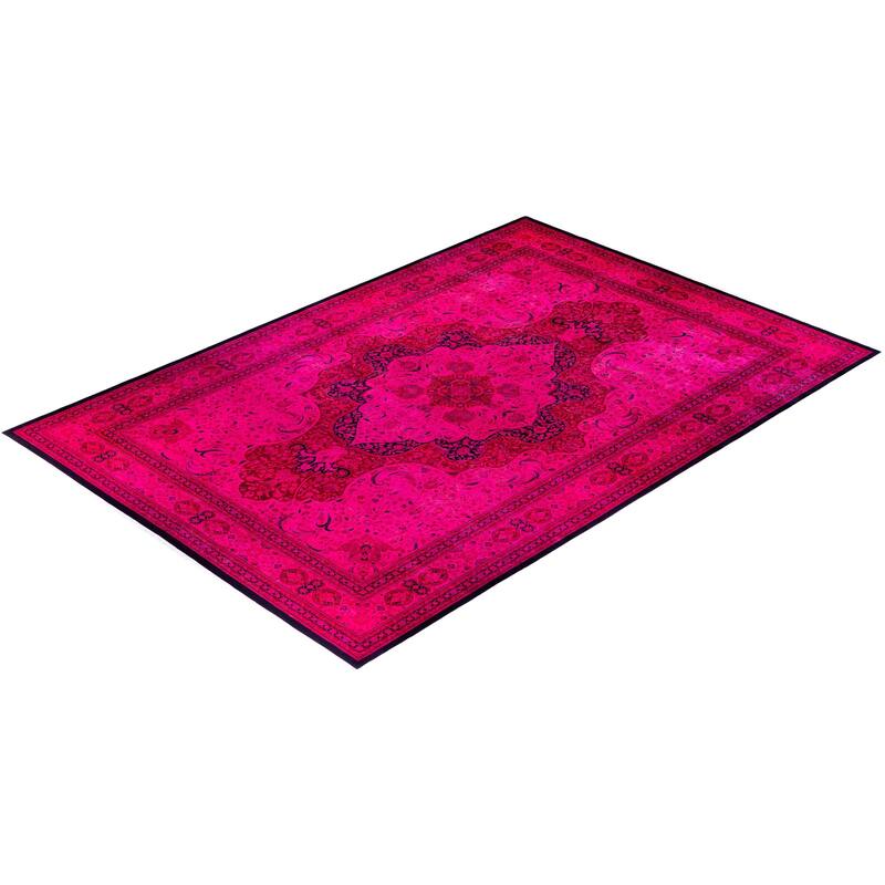 Overdyed, One-of-a-Kind Hand-Knotted Area Rug - Pink - 12' 1" x 18' 0"