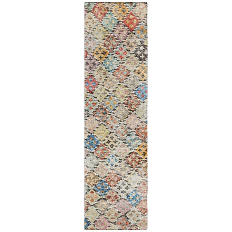 Machine Washable Indoor/ Outdoor Boho Modern Chantille Rug
