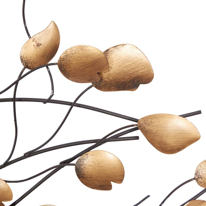 Metal Leaf Wall Decor - Gold - Roche River Decor