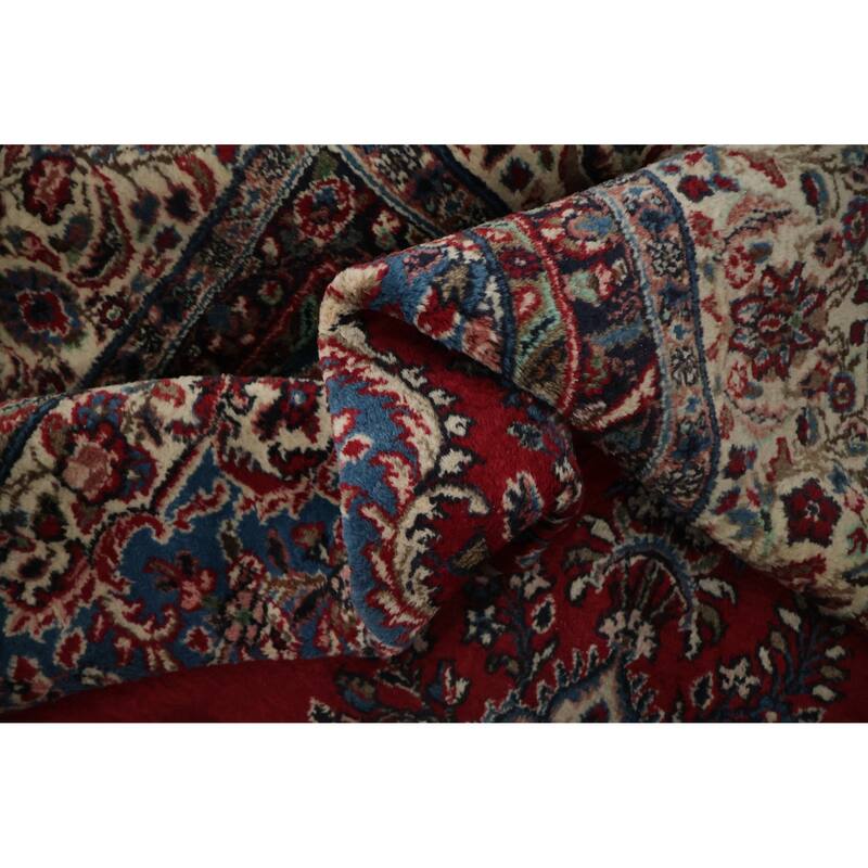 Hand Knotted Oriental 100% Wool Carpet Traditional Floral Red Shahbaft Area Rug - 17' 0'' X 11' 3''