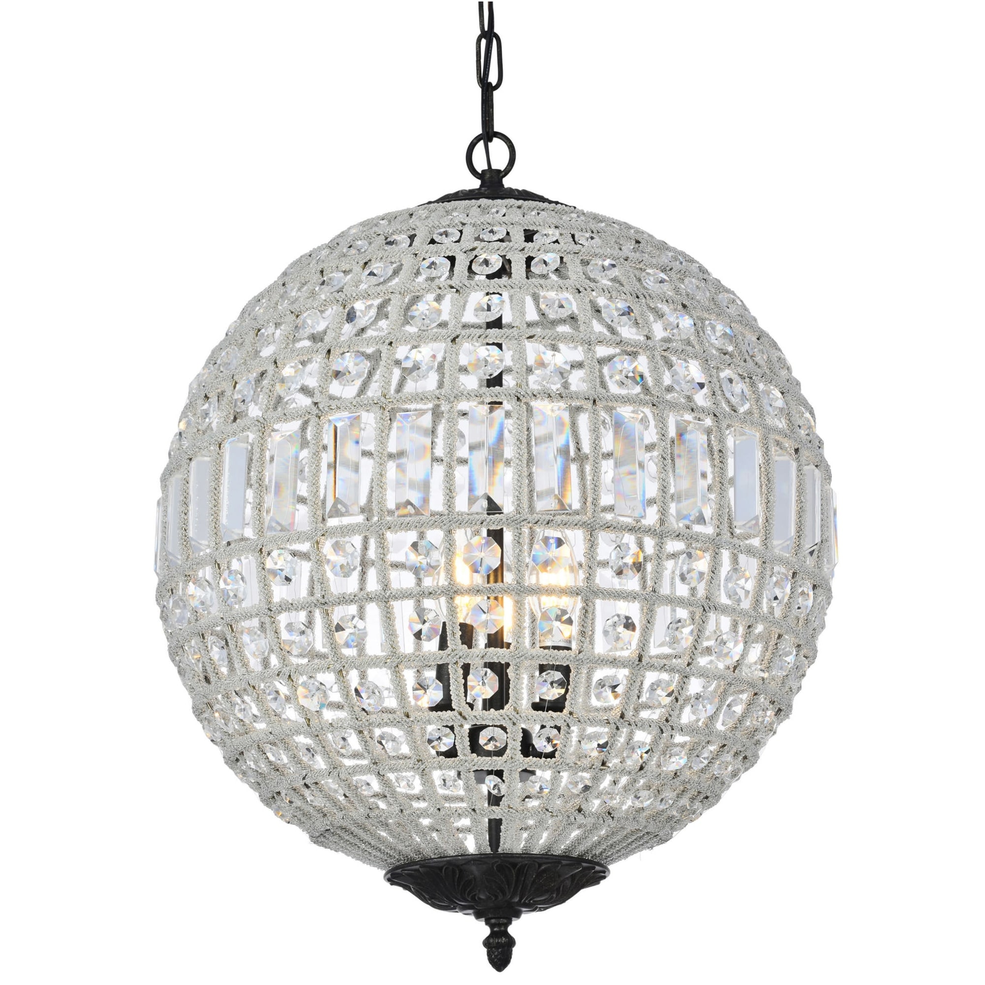 Elegant Lighting 1205D18/RC Olivia 3 Light 18" Wide Crystal Pendant