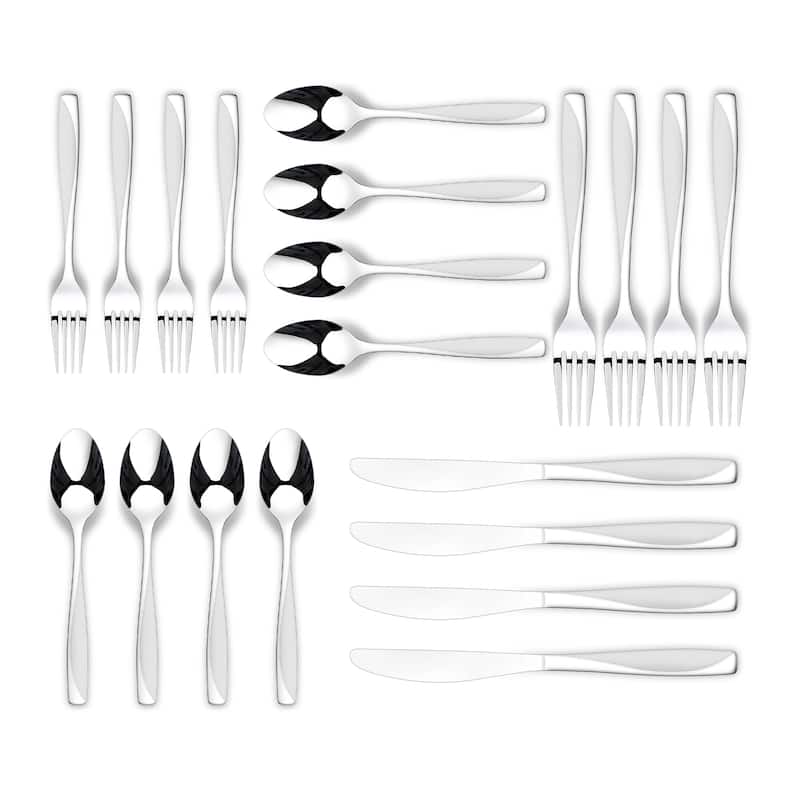 Ornative CIAN Sand Finish 20 Pieces Flatware Set - 10.63" H x 6.69" W x 2.76" D