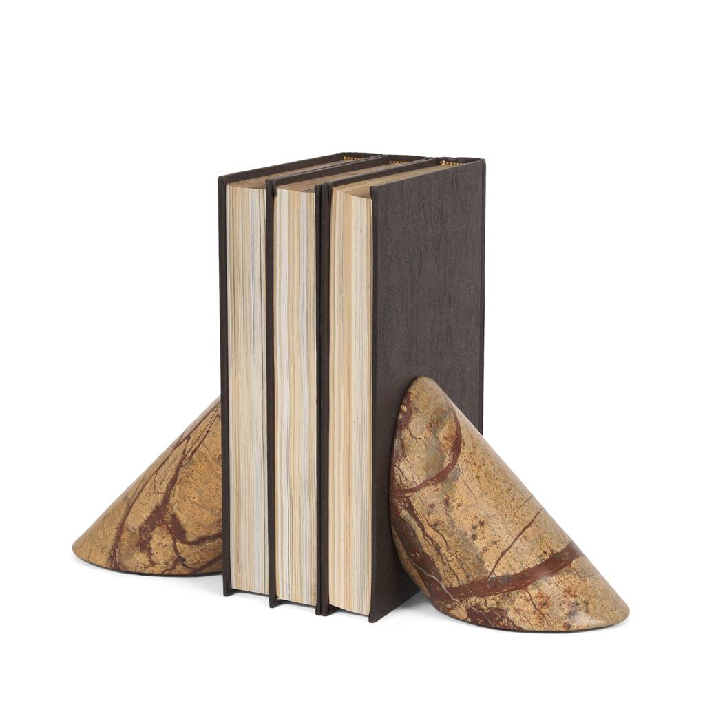 Rahima Brown Forest Marble Angled Bookends