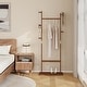 preview thumbnail 1 of 3, Modern Minimalist Solid Wood Coat Rack with Natural Finish, Easy to Assemble, Suitable for Entrance and Hallway, Living Room Beige