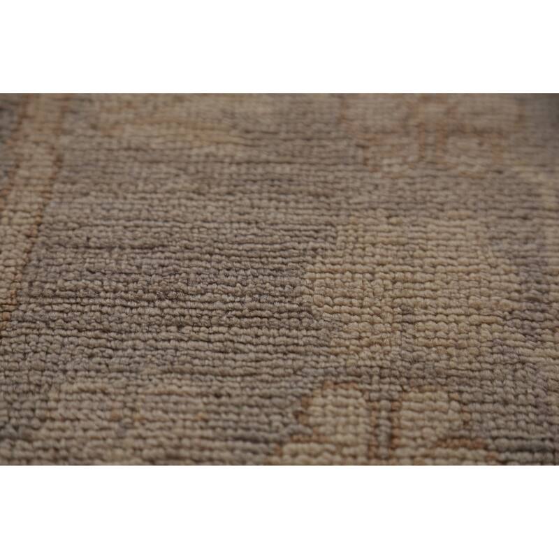 Hand Knotted Oriental 100% Wool Carpet Transitional All-Over Brown Oushak Area Rug - 19' 0'' X 13' 0''