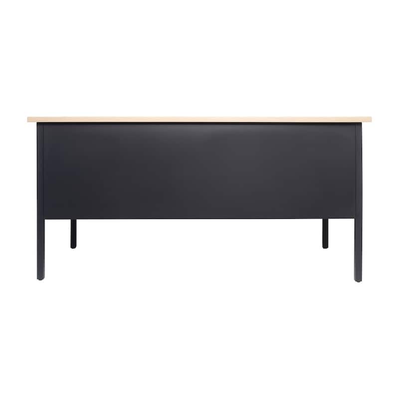 Commercial Right Side Single Pedestal Desk with 3 Locking Drawers