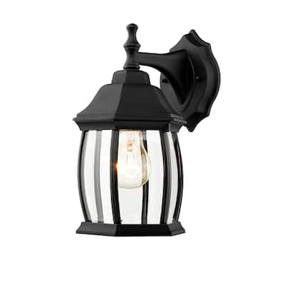 Z-Lite Waterdown 11" Tall 1 Light Wall Sconce with Curved Clear