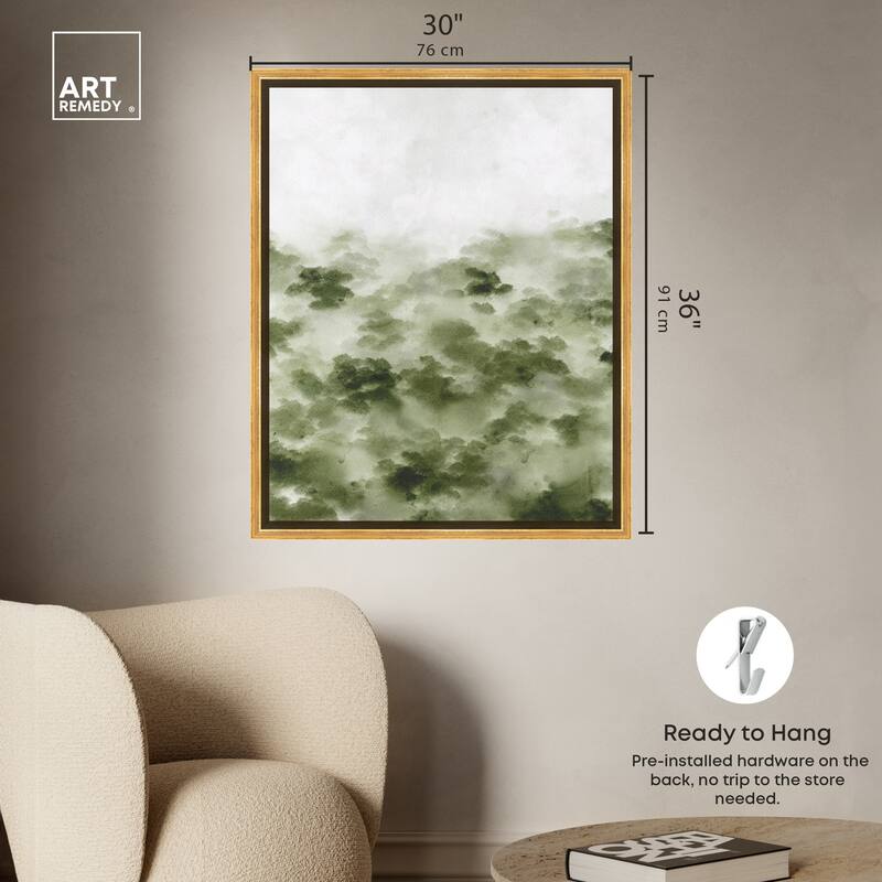 Art Remedy Foggy Rainforest Framed Watercolor Boho Abstracts