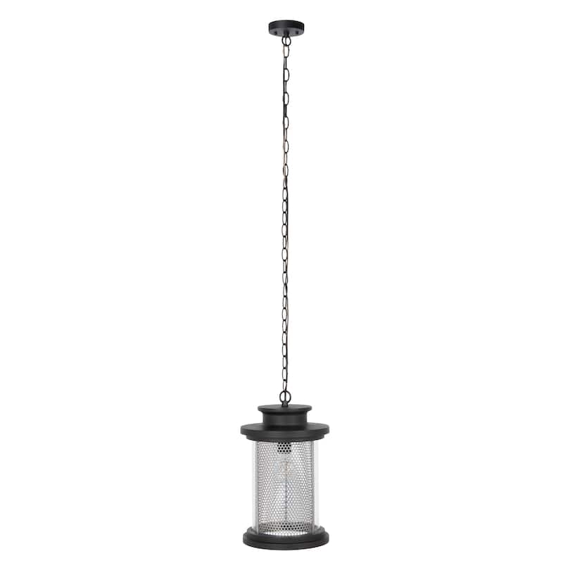 SAFAVIEH Lighting Siriana 9" Vintage Outdoor Pendant - 9" W x 9" D x 16" H - Black - 9Wx9Dx16H