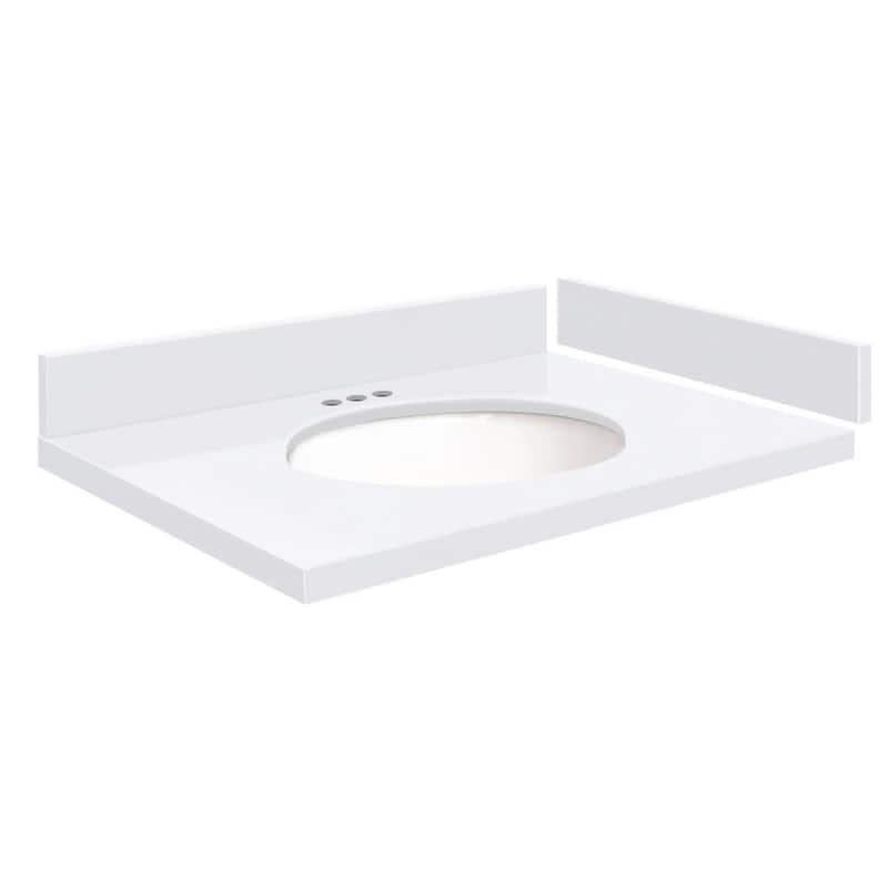 Transolid VT25x22-1OU-4 Silestone 25" Quartz Vanity Top with Circular