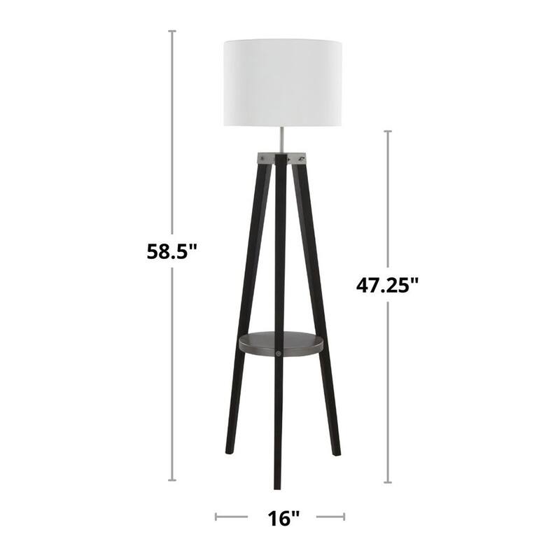 Carson Carrington Compass Tripod Floor Lamp with Shelf