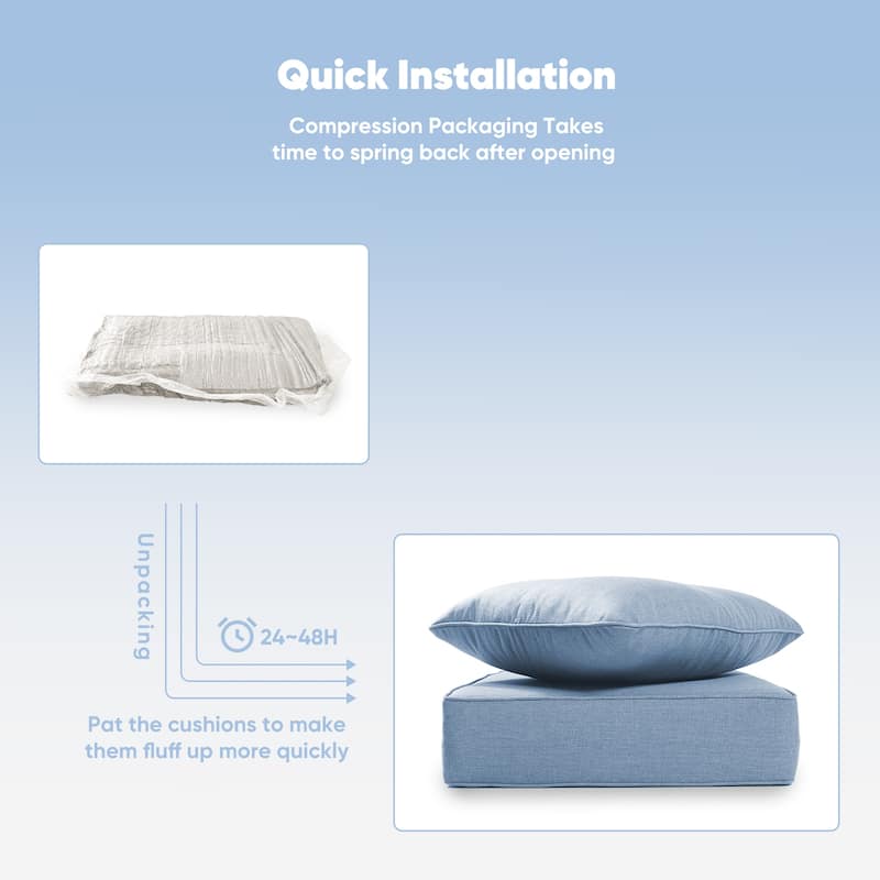 Pocassy 22"x24"x6" Inch Thick Cushions Indoor Outdoor Pillows Cushion
