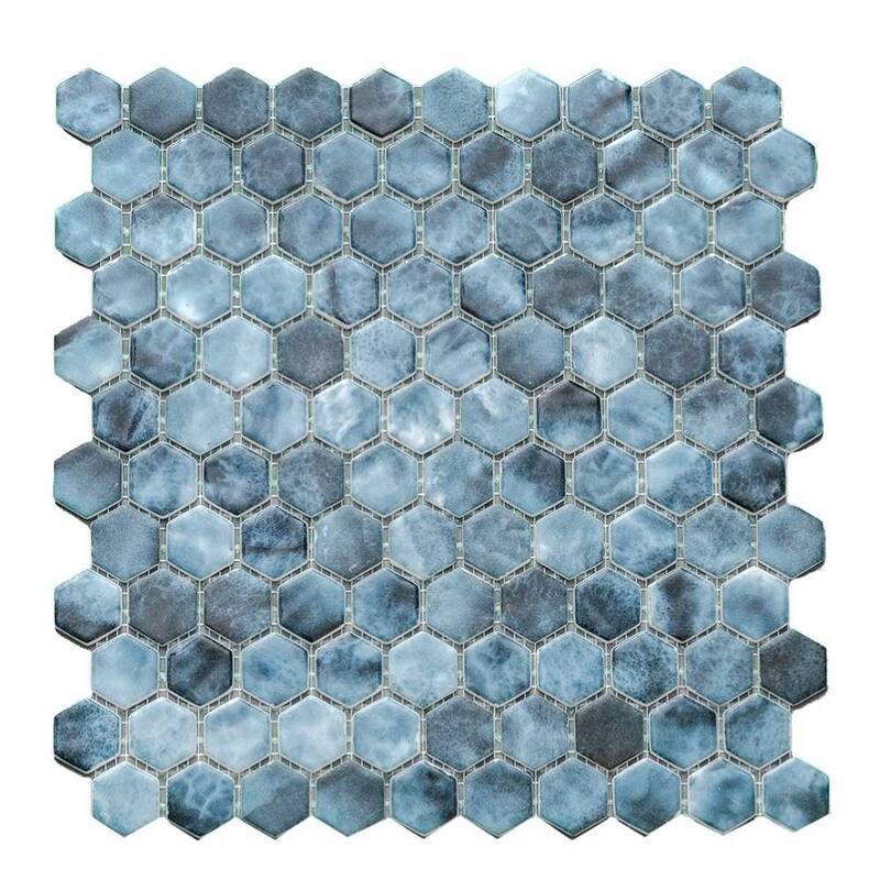The Tile Life Eterna Hex 1x1 Glass Mosaic Floor & Backsplash Wall Tile