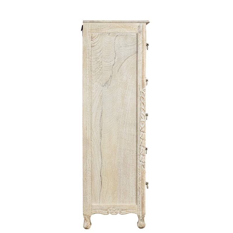 Florence Floral Carved Wood 6-Drawer Chest
