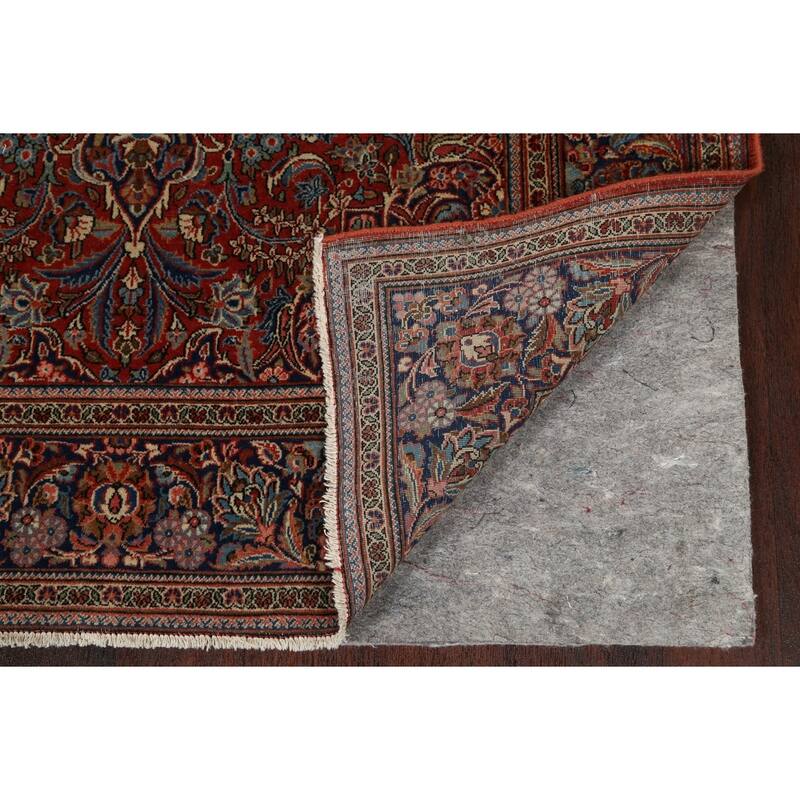 Antique Vegetable Dye Kashan Dabir Persian Wool Area Rug Handmade - 4'1" x 6'10"