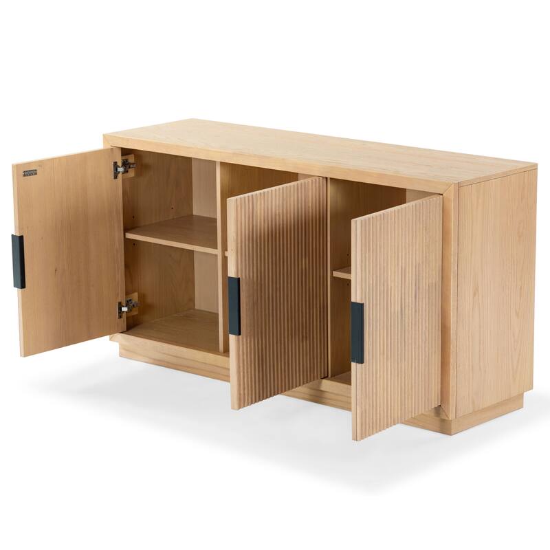 SAFAVIEH Couture Shelbie 3-Door Reeded Sideboard - 60"W x 18"D x 32"H