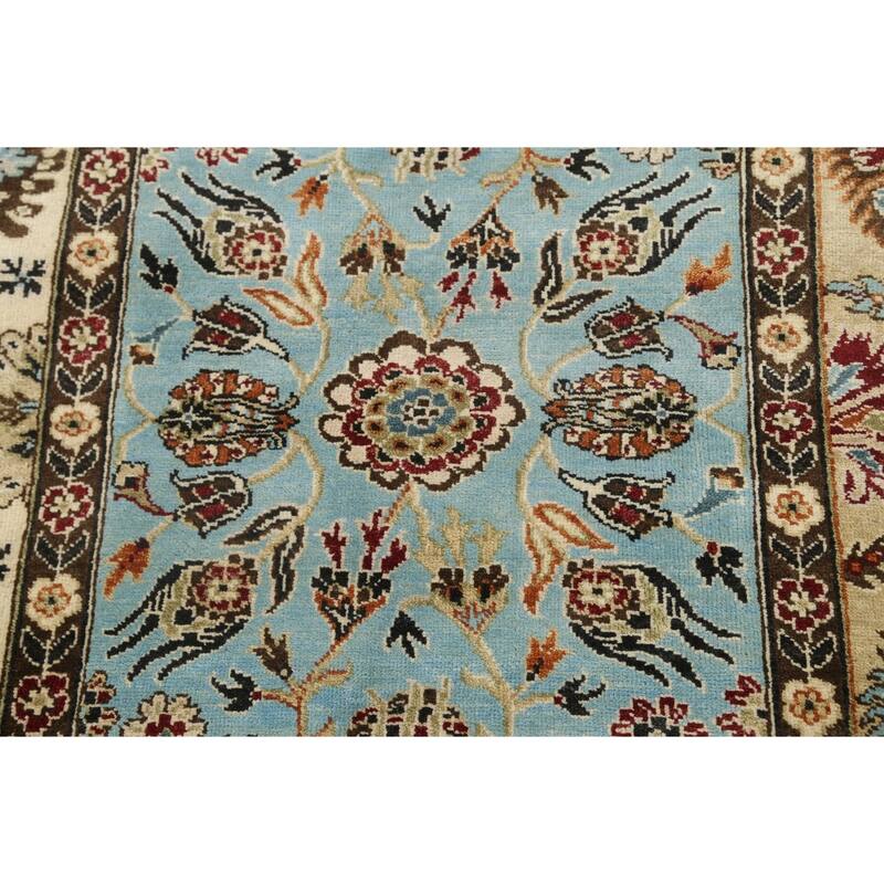 Vegetable Dye Garden Design Heriz Serapi Oriental Area Rug Handmade - 7'11" x 9'8"