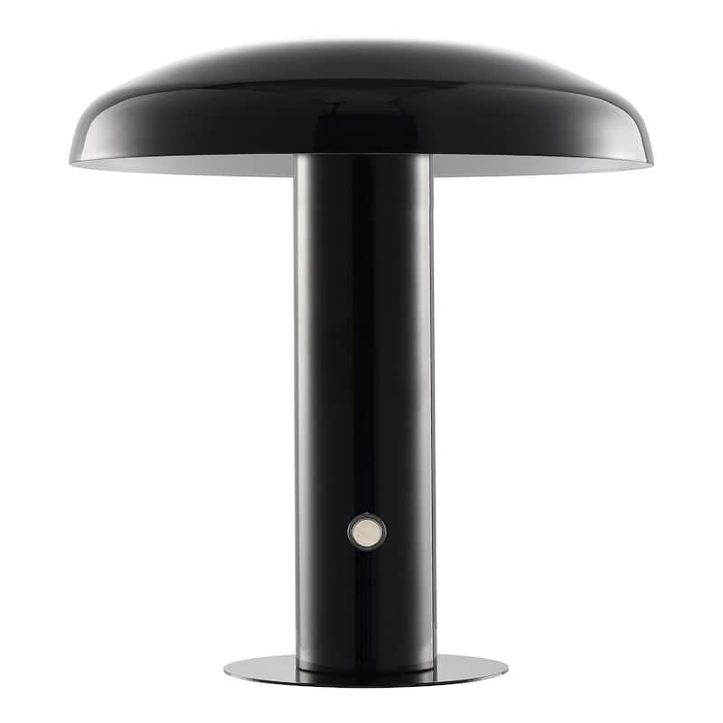 Boletus 11" Contemporary Bohemian Rechargeable/Cordless Iron Integrated LED Mushroom Table Lamp, by JONATHAN Y