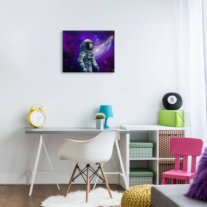 Stupell Astronaut with Swirling Galaxy Canvas Wall Art Design By Jesse Keith