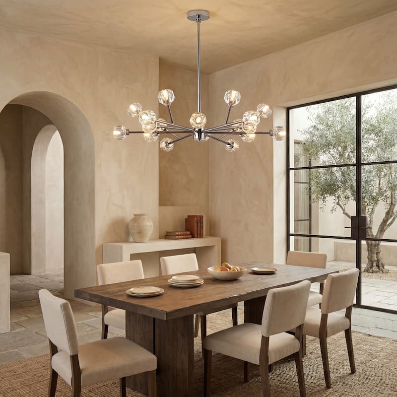 SAFAVIEH Couture Ermina Crystal Sputnik Chandelier. - 35 In W x 21 In D x 21 / 51 In H