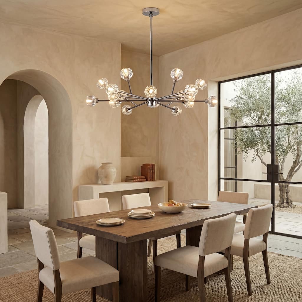 SAFAVIEH Couture Ermina Crystal Sputnik Chandelier. - 35 In W x 21 In D x 21 / 51 In H
