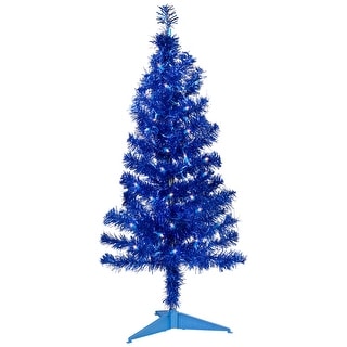 Pre-Lit Artificial Tinsel Christmas Tree 3' - Clear Lights