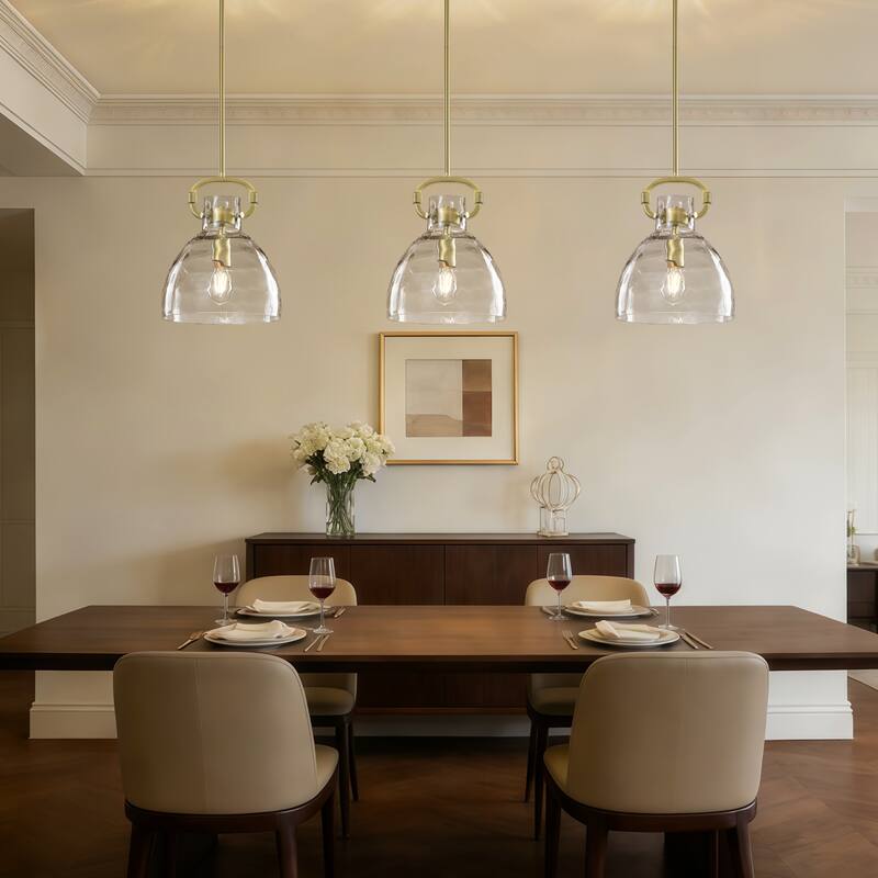 Skystar 1 - Light Single Pendant With Clear Hammered Glass Shade