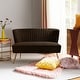 preview thumbnail 76 of 114, HULALA HOME Monica Modern Velvet Curved Tufted Back Loveseat with Metal Tapered Legs