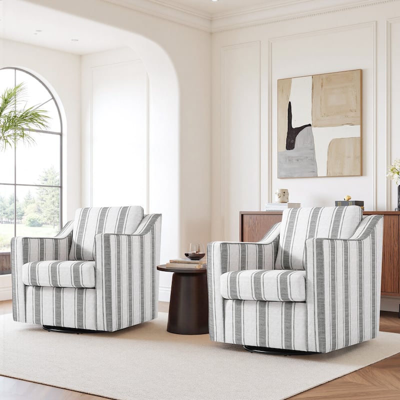 Modern Swivel Upholstered Armchair Accent chair Set of 2