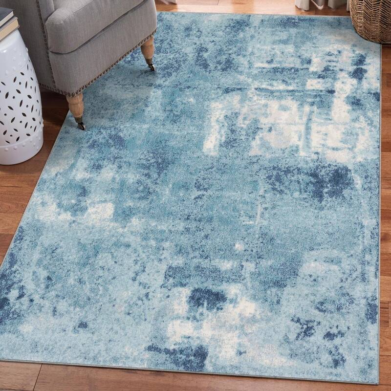 Luxe Weavers Contemporary Modern Abstract Area Rug - Blue - 5' x 7'