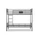 preview thumbnail 8 of 8, Wini Industrial Black Queen over Queen Metal Bunk Bed by Furniture of America