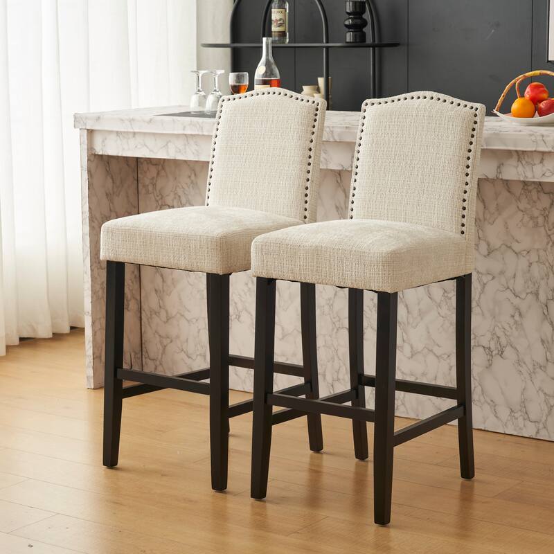 Logan Bonded Leather Backed Barstool (Set of 2) by Christopher Knight Home