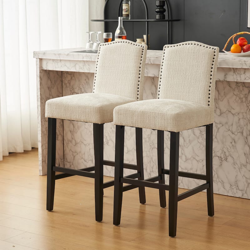 Upholstered Counter Stool Side Dining Chair Set of 2