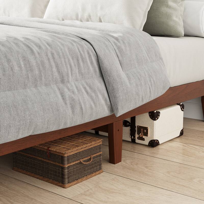 12" Wood Platform Bed Frame - California King, No Box Spring, Easy Assembly​