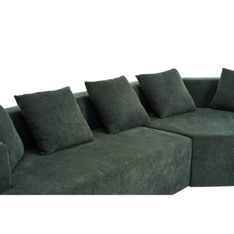 Memory Foam Couch, No Installation & Easy to Transport, Deep Seat Modern Sofa with Chenille Fabric