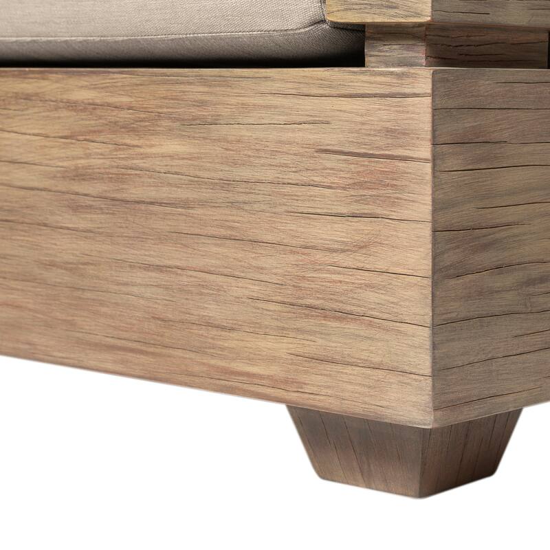Vivid Eucalyptus Solid Wood All Weather Outdoor 3 Seater Patio Sofa with Olefin Cushions