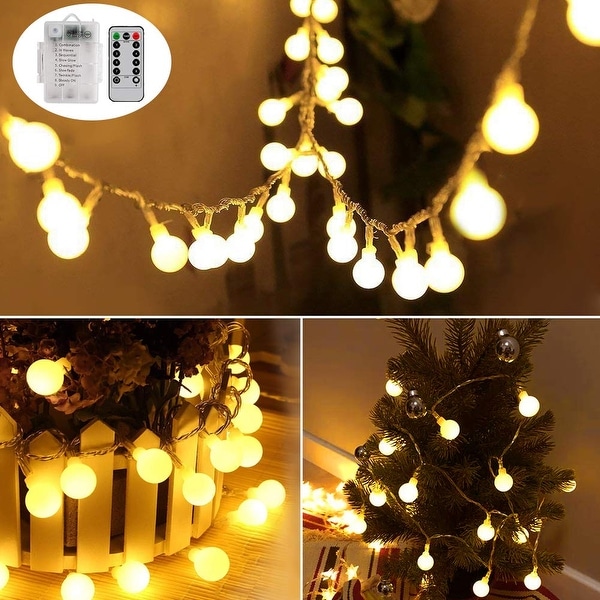 33ft 100 LEDs Battery Operated String Lights with Remote Medium