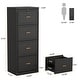 preview thumbnail 21 of 34, 4 Drawer Wood File Cabinet with Lock for Home Office