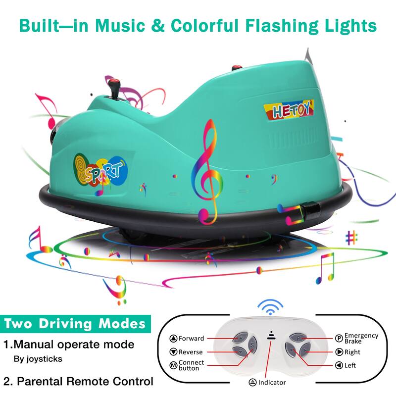 12V Ride On Electric Bumper Car for Kids with Parent Remote