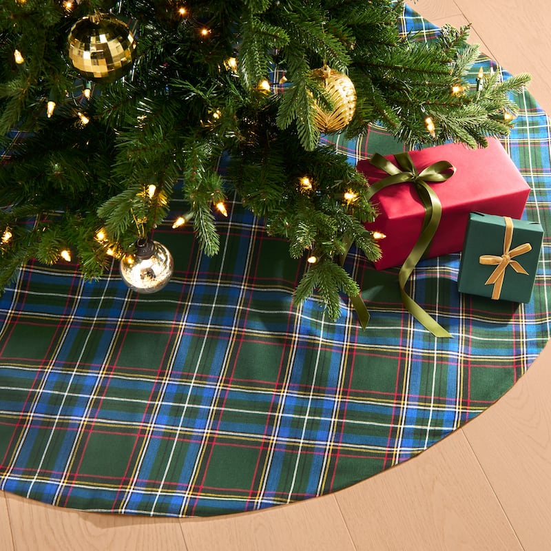 Stowe Tartan Plaid Christmas Tree Skirt - 48x48 - Green