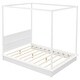 preview thumbnail 28 of 36, Canopy Bed Frame with Headboard, 4 Posters Wooden Bed Frame, No Box Spring Needed, Mattress Foundation Platform Bed for Kids