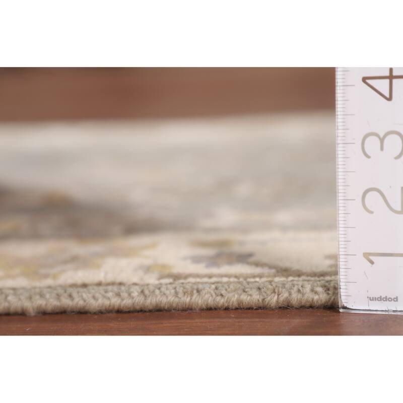 Earth Tone Grey Oushak Oriental Runner Rug Handmade Wool Carpet - 2'7"x 7'10"